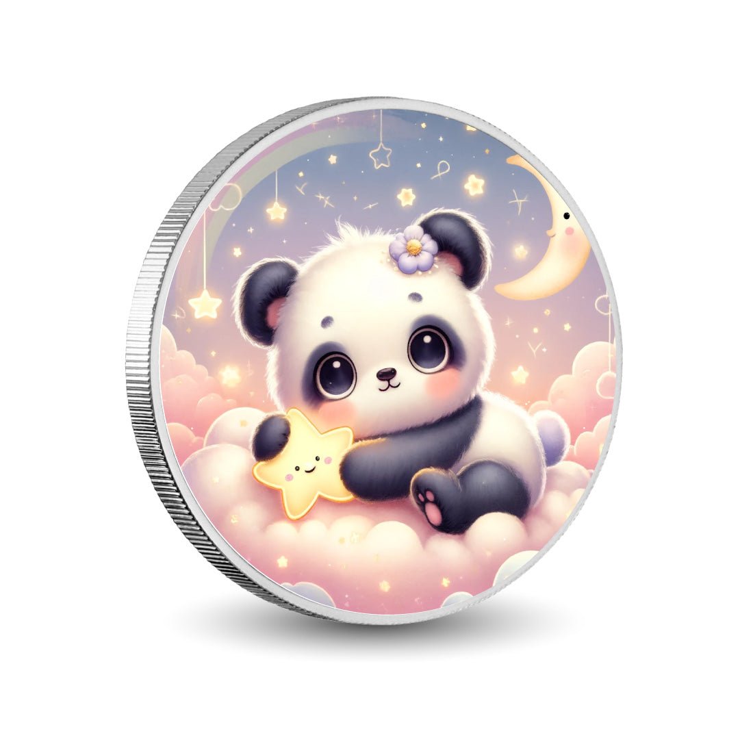 Starry Cuddles: Panda in Dreamland 1oz Silver Coin - Arverni Mint