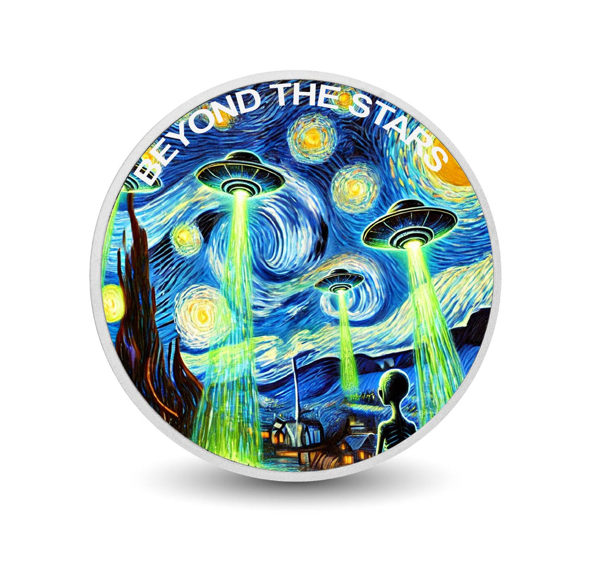 Starry Night Invasion Beyond the Stars 1oz Silver Coin - Arverni Mint