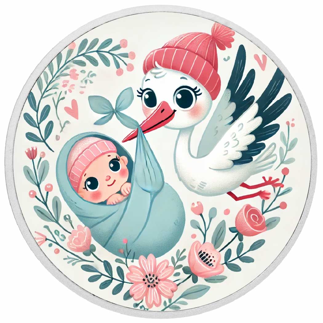 Stork's Little Miracle 1oz Silver Coloured Coin - Arverni Mint