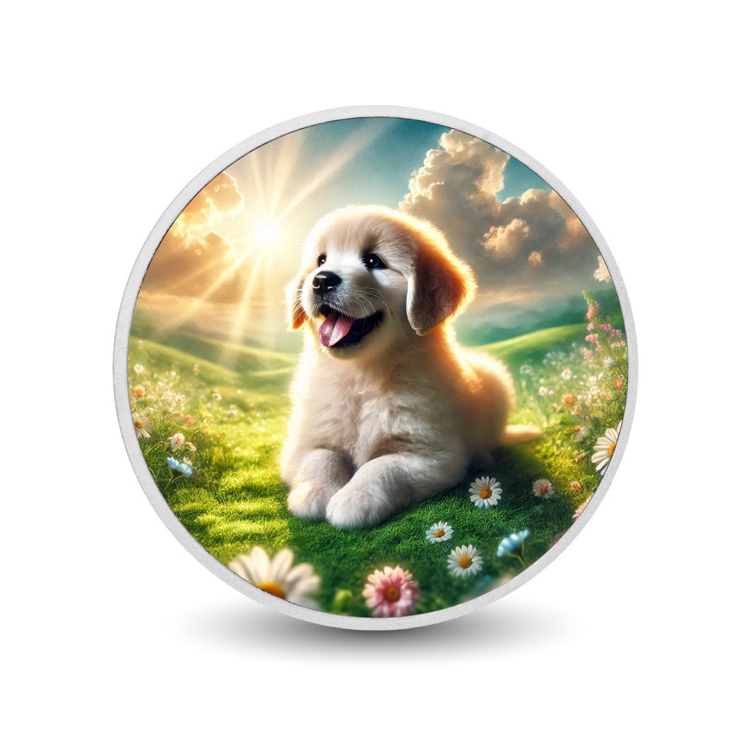 Sunlit Serenity: A Puppy's Paradise 1oz Coin - Arverni Mint