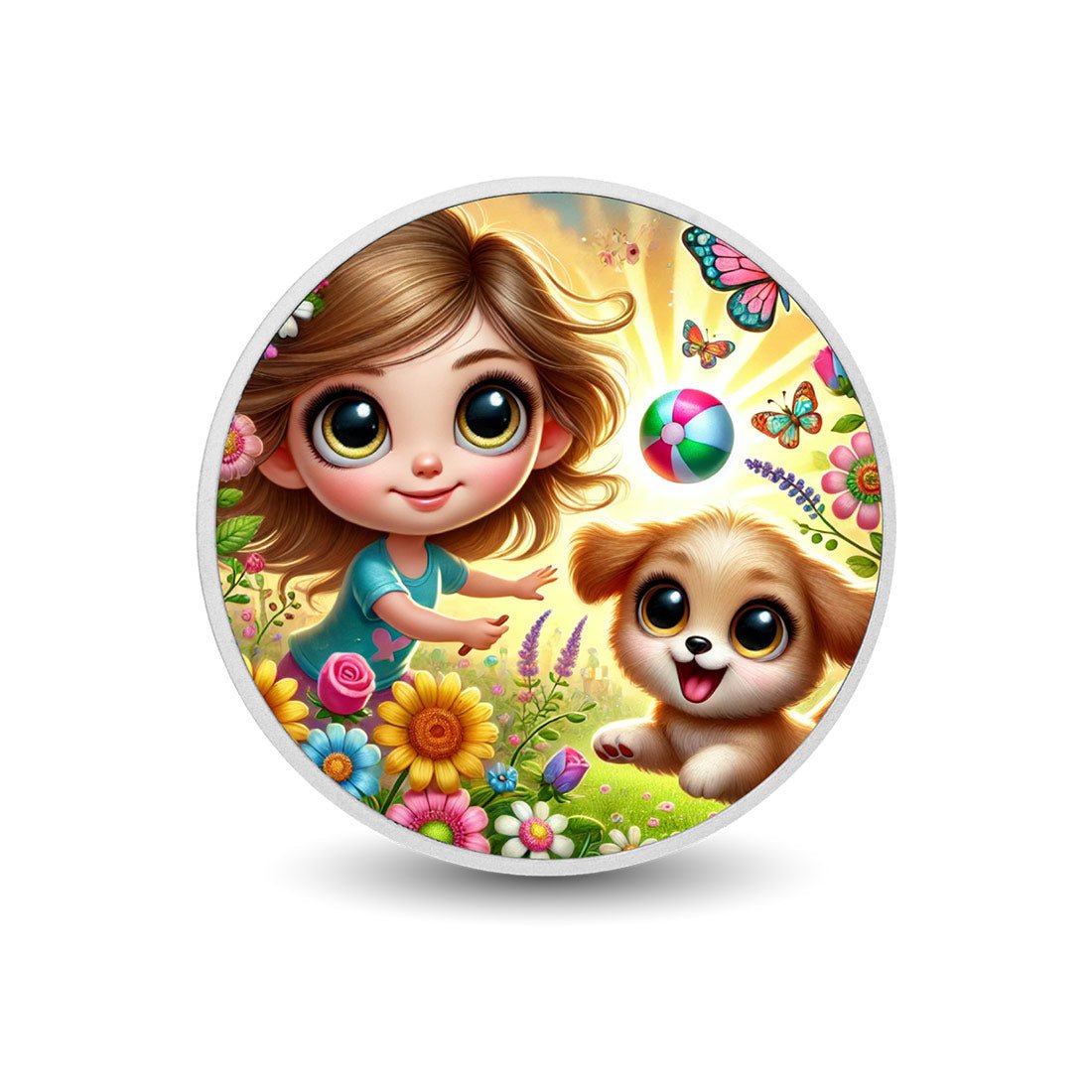 Sunny Playtime Pals 1oz Silver Coloured Coin - Arverni Mint