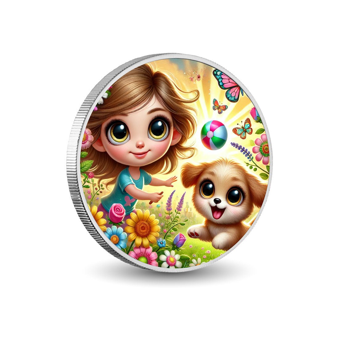 Sunny Playtime Pals 1oz Silver Coloured Coin - Arverni Mint