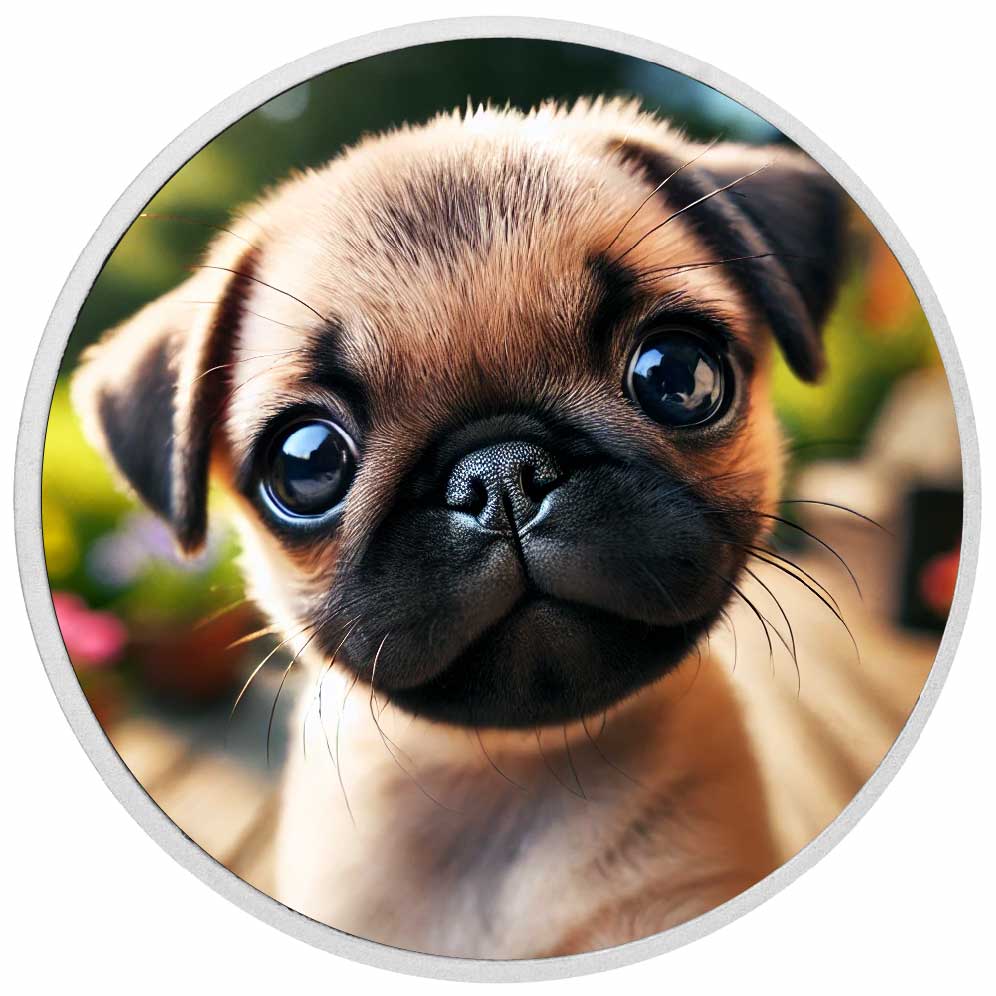 Sweet Pug Gaze 1oz Silver Coloured Coin - Arverni Mint