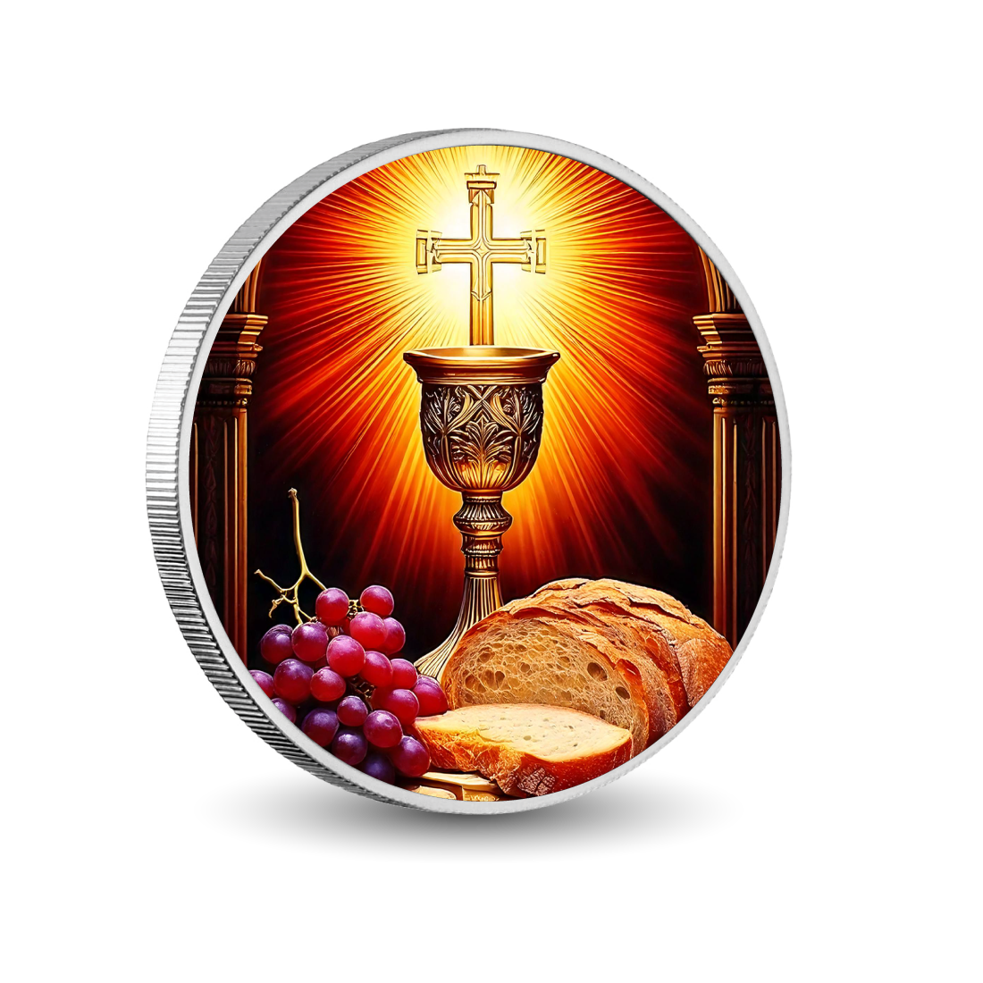 Symbols of the Eucharist 1oz Silver Coloured Coin - Arverni Mint
