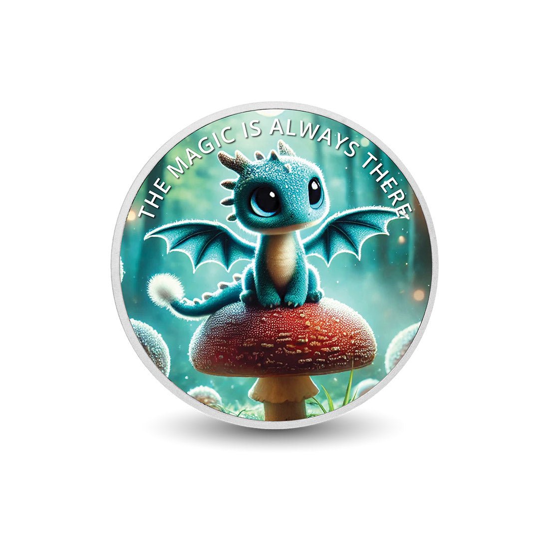 The Magic is Always There: Misty the Mushroom Guardian 1oz Silver Coloured Coin - Arverni Mint