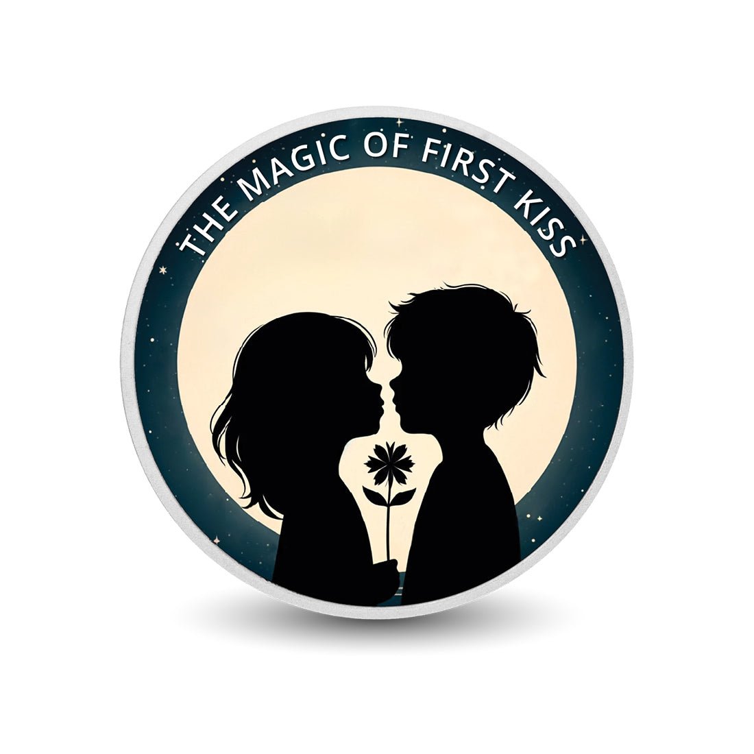 The Magic of First Kiss: Moonlit Moments 1oz Silver Coloured Coin - Arverni Mint