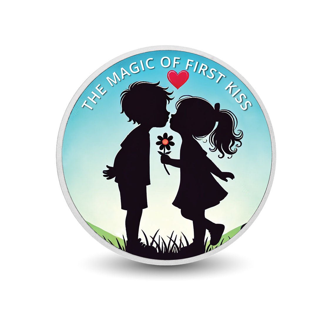 The Magic of First Kiss: Sweet Summer Kiss 1oz Silver Coloured Coin - Arverni Mint
