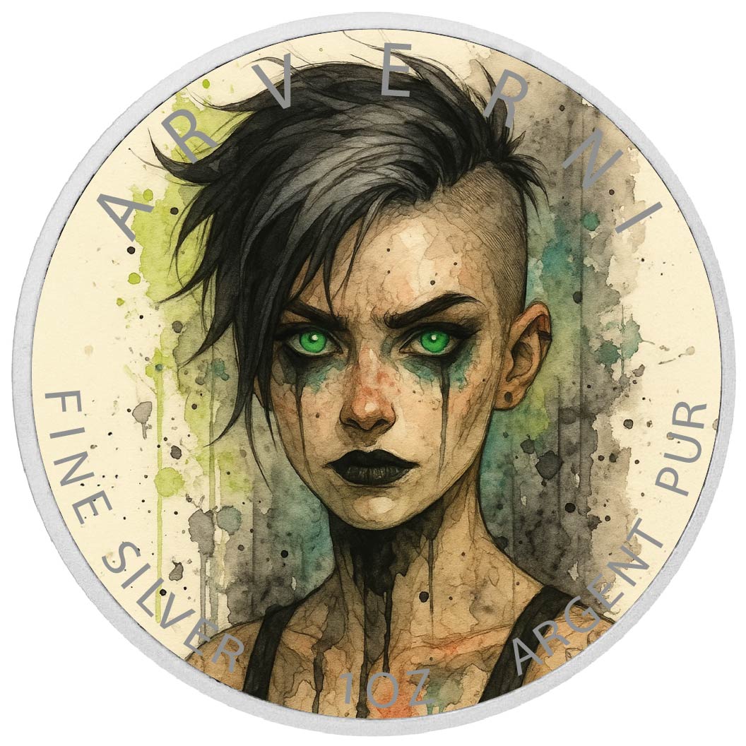 Verdant Vengeance The Emerald Flame 1oz Fine Silver Coloured Coin - Arverni Mint