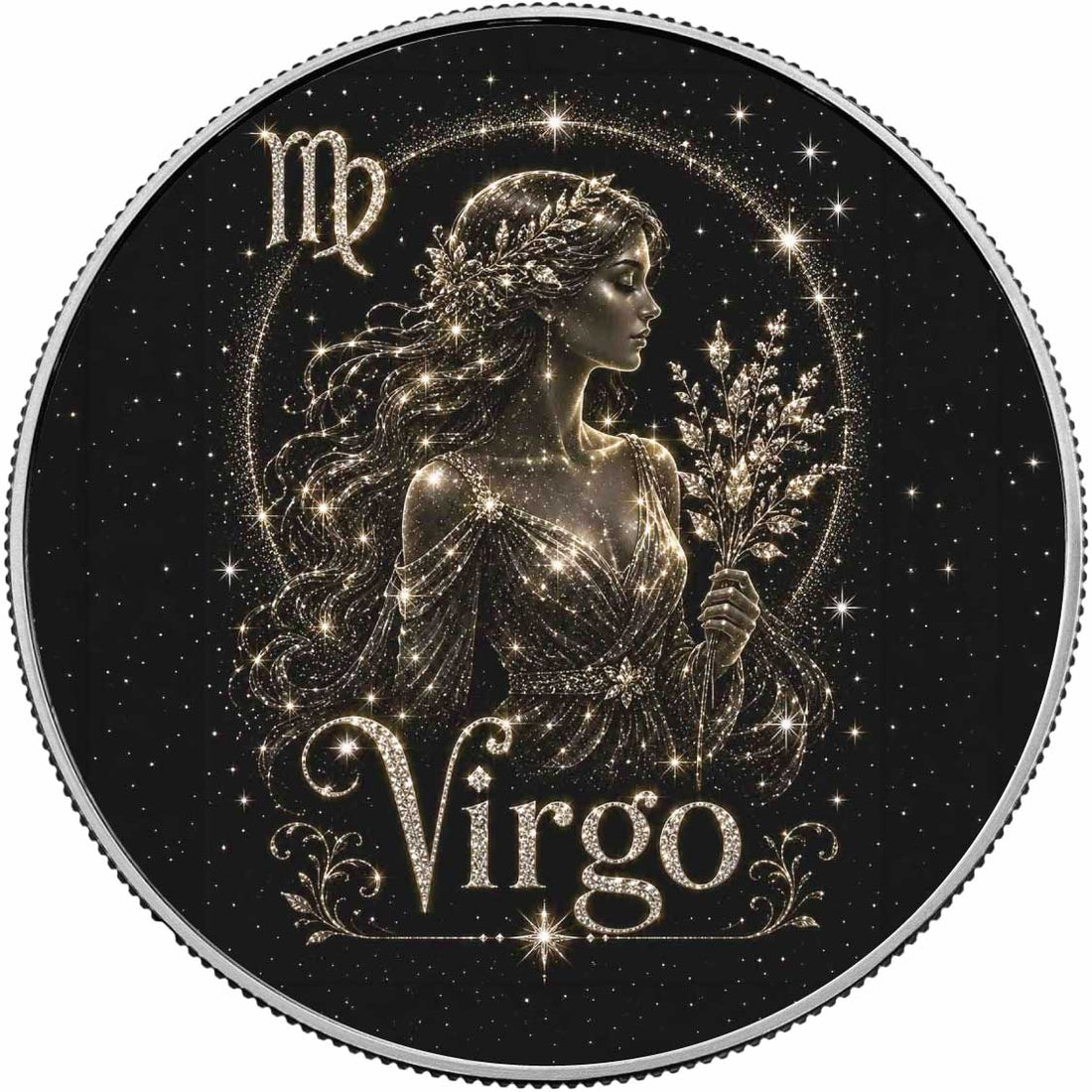 Virgo: Cosmic Perfectionist 1 oz .999 Fine Silver Coin – Colorized BU Finish