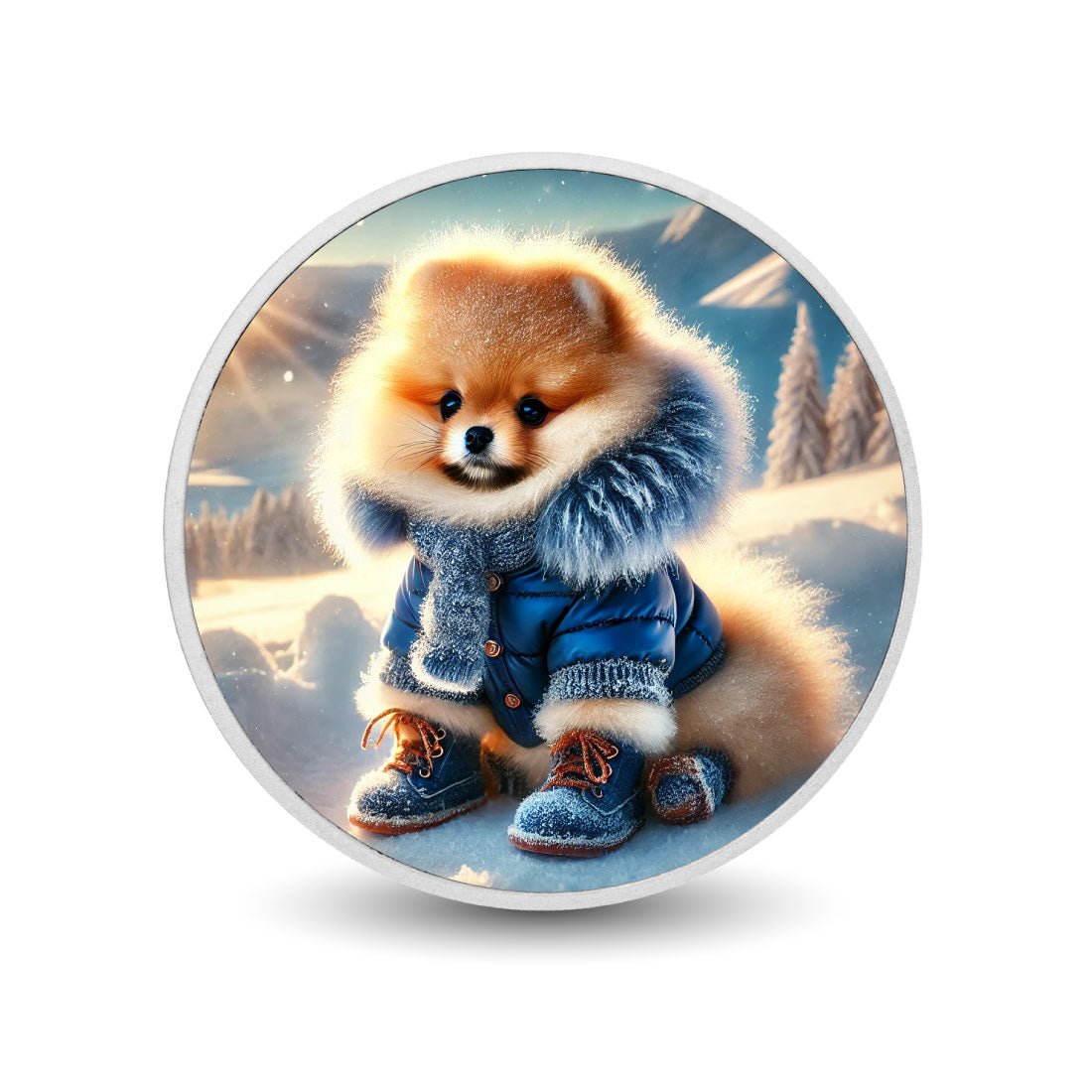 Winter Wanderer: Fluffy Explorer in Blue 1oz Coin - Arverni Mint