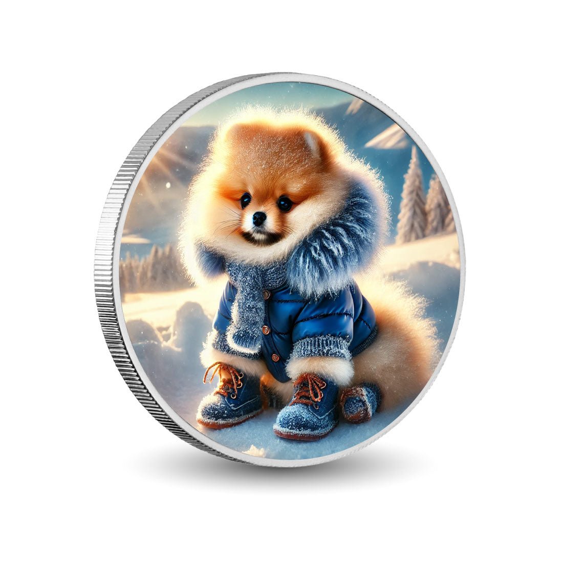 Winter Wanderer: Fluffy Explorer in Blue 1oz Coin - Arverni Mint