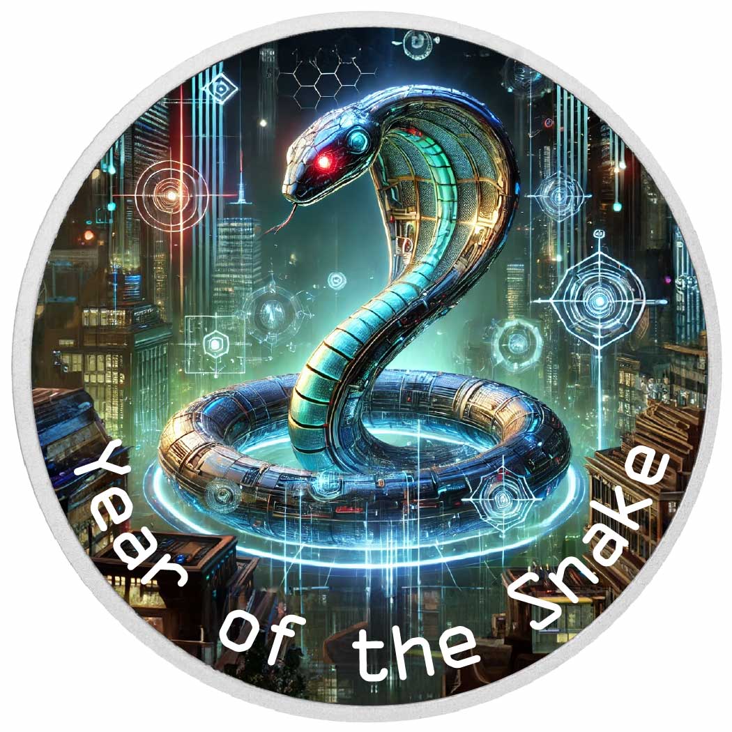 Year of the Snake - Cyber Serpent Vision 1oz Silver Coin - Arverni Mint