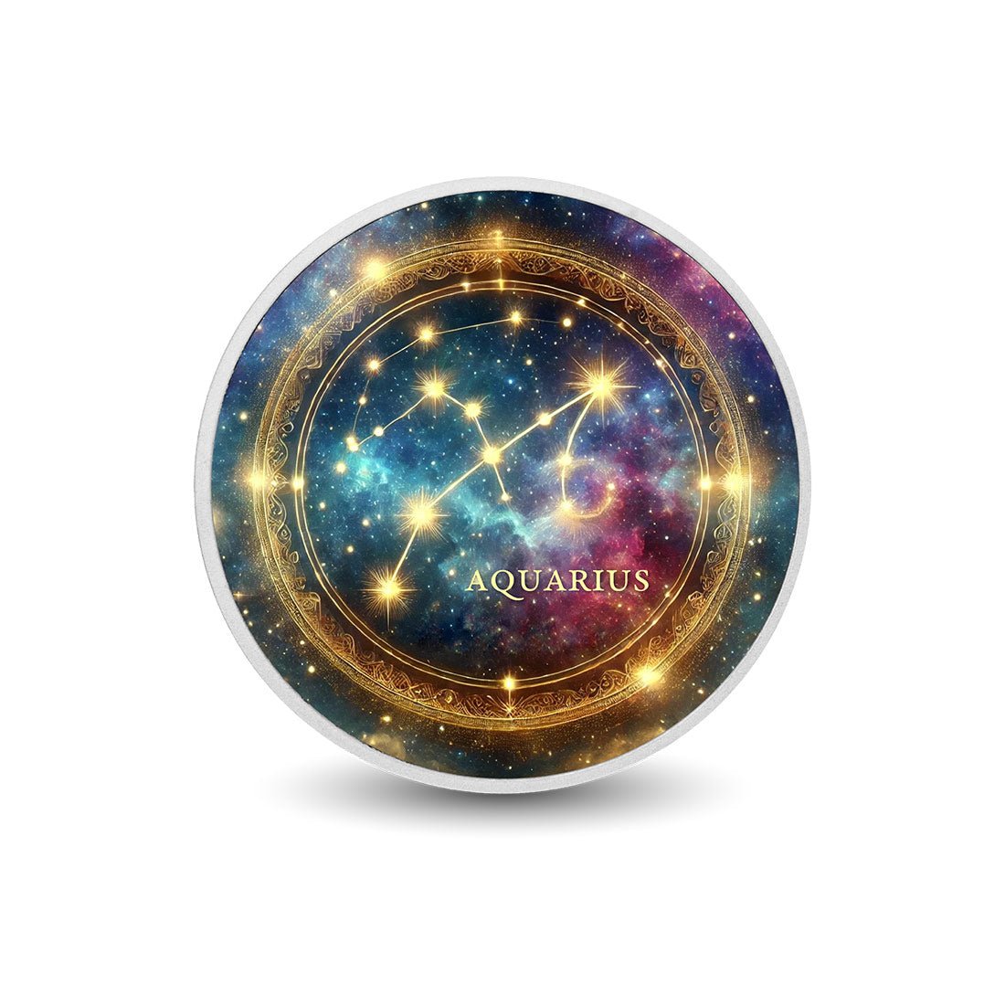 Zodiac Signs Circle - Aquarius 1oz Silver Coloured Coin - Arverni Mint