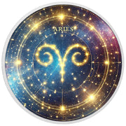 Zodiac Signs Circle - Aries 1oz Silver Coloured Coin - Arverni Mint