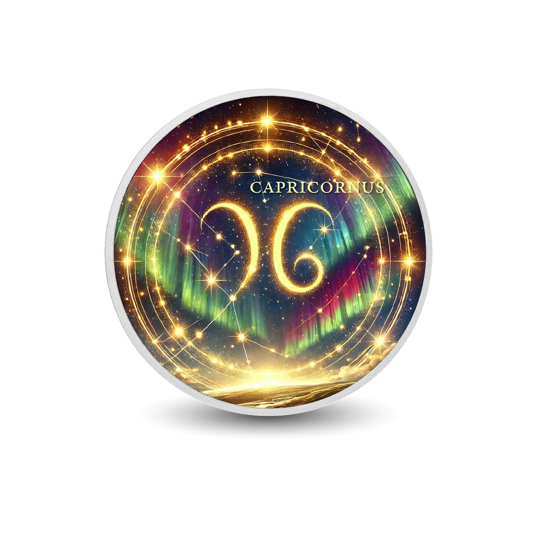 Zodiac Signs Circle - Capricorn 1oz Silver Coloured Coin - Arverni Mint