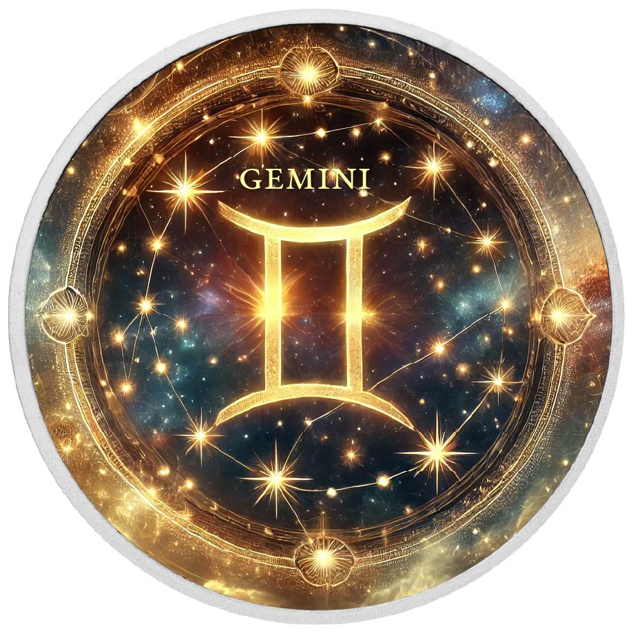 Zodiac Signs Circle - Gemini 1oz Silver Coloured Coin - Arverni Mint
