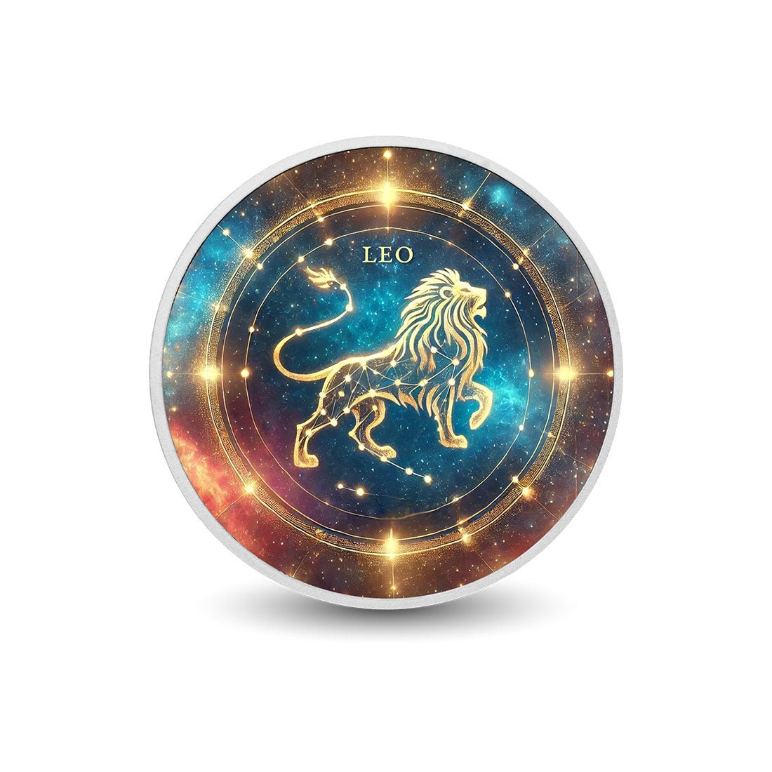 Zodiac Signs Circle - Leo 1oz Silver Coloured Coin - Arverni Mint