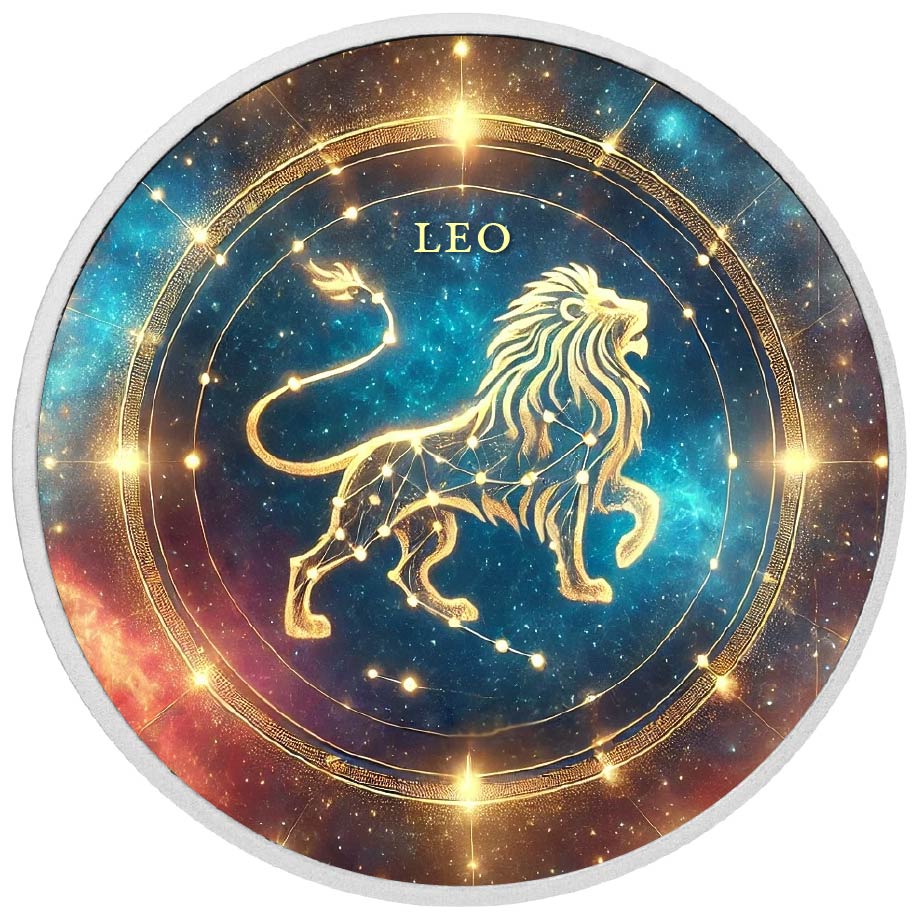 Zodiac Signs Circle - Leo 1oz Silver Coloured Coin - Arverni Mint