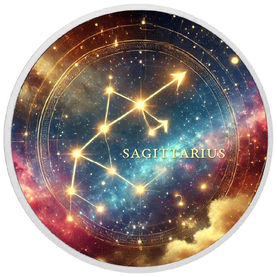 Zodiac Signs Circle - Sagittarius 1oz Silver Coloured Coin - Arverni Mint