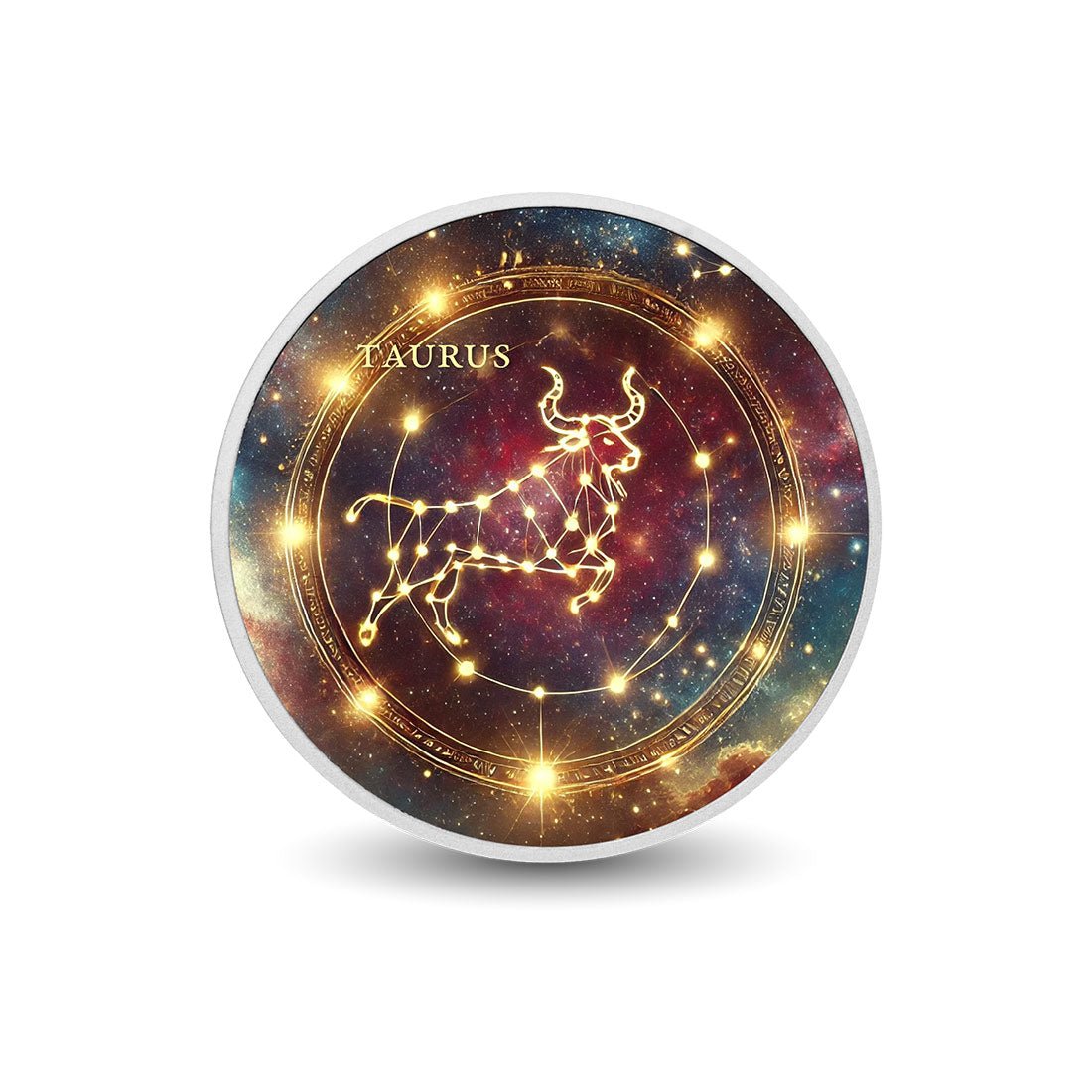 Zodiac Signs Circle - Taurus 1oz Silver Coloured Coin - Arverni Mint