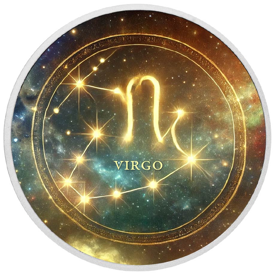 Zodiac Signs Circle - Virgo 1oz Silver Coloured Coin - Arverni Mint