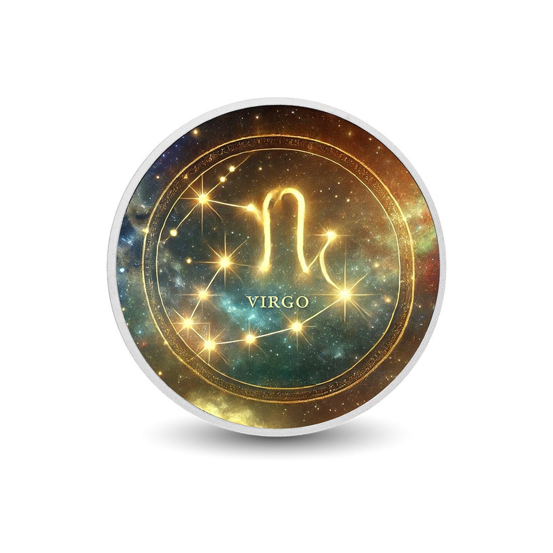 Zodiac Signs Circle - Virgo 1oz Silver Coloured Coin - Arverni Mint