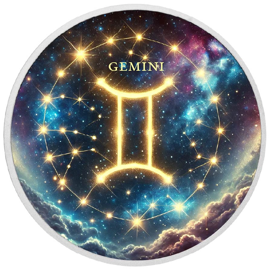 Zodiac Signs - Gemini 1oz Silver Coloured Coin - Arverni Mint