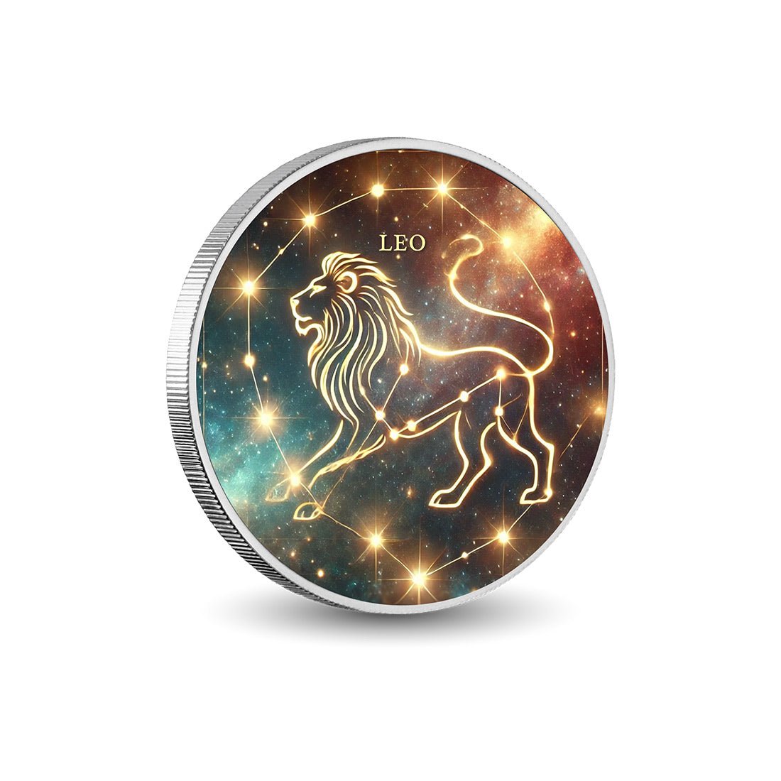 Zodiac Signs - Leo 1oz Silver Coloured Coin - Arverni Mint