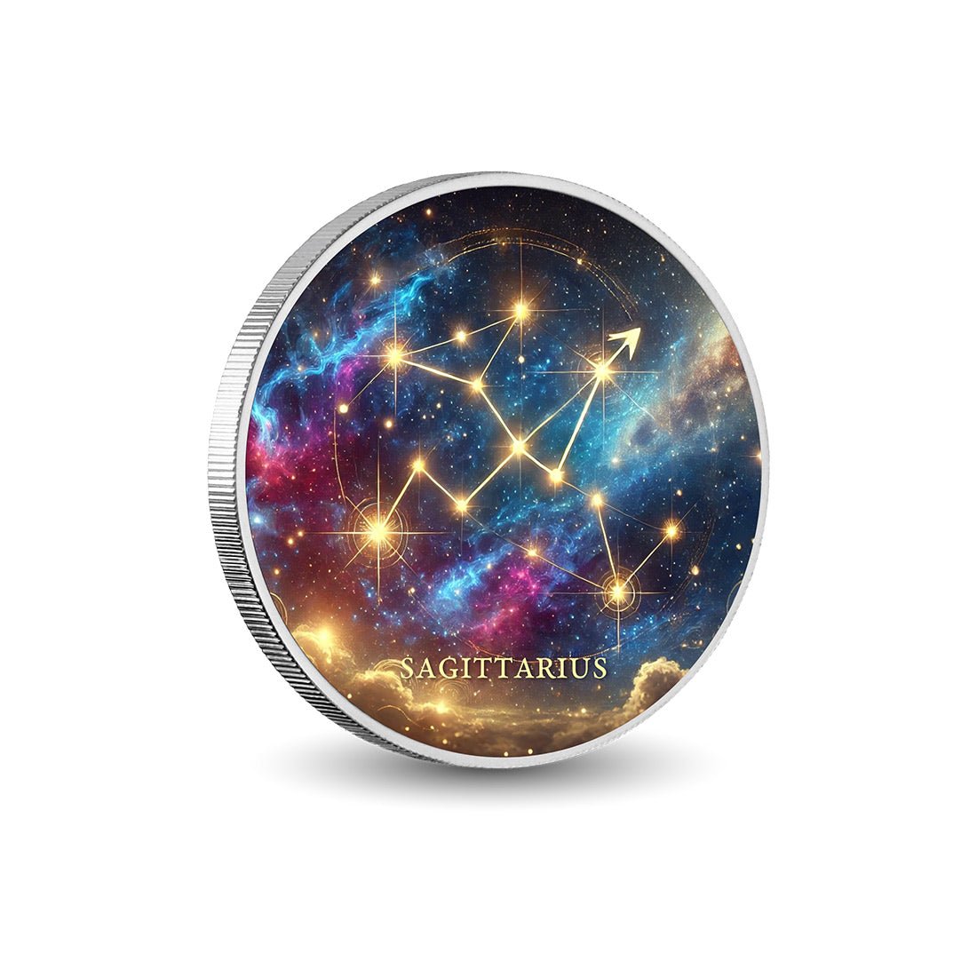 Zodiac Signs - Sagittarius 1oz Silver Coloured Coin - Arverni Mint