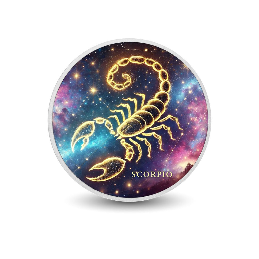 Zodiac Signs - Scorpio 1oz Silver Coloured Coin - Arverni Mint