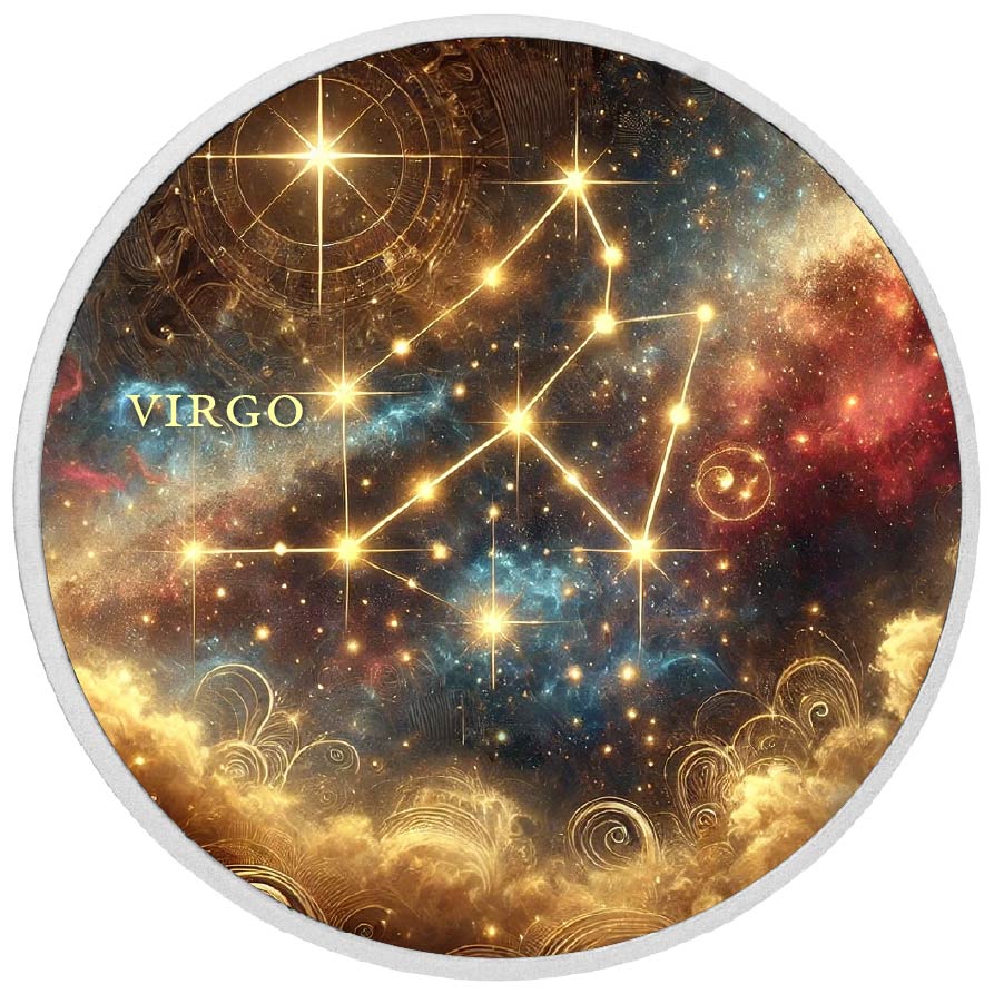 Zodiac Signs - Virgo 1oz Silver Coloured Coin - Arverni Mint