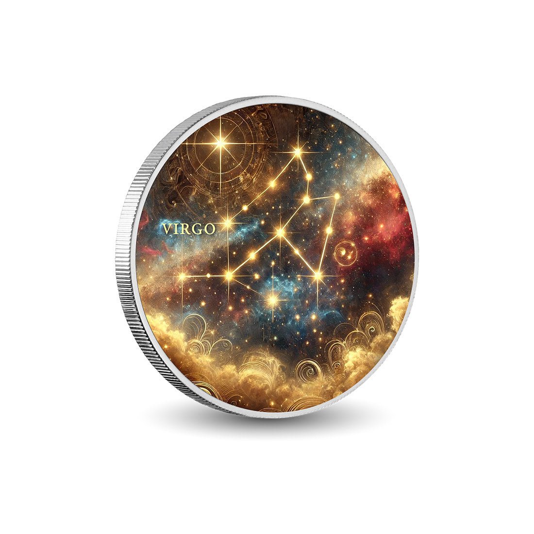 Zodiac Signs - Virgo 1oz Silver Coloured Coin - Arverni Mint